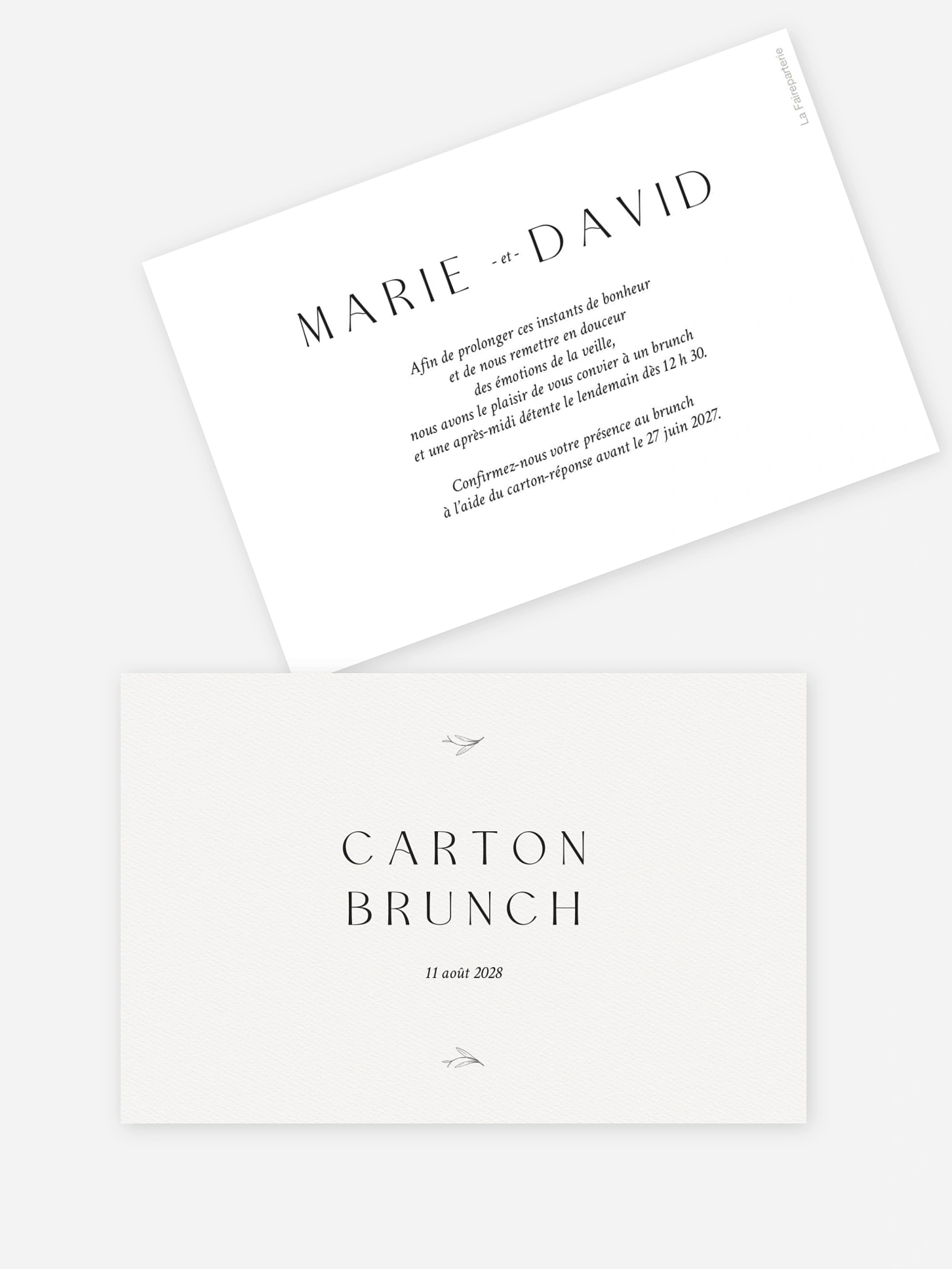 Carte brunch Romance Élégante