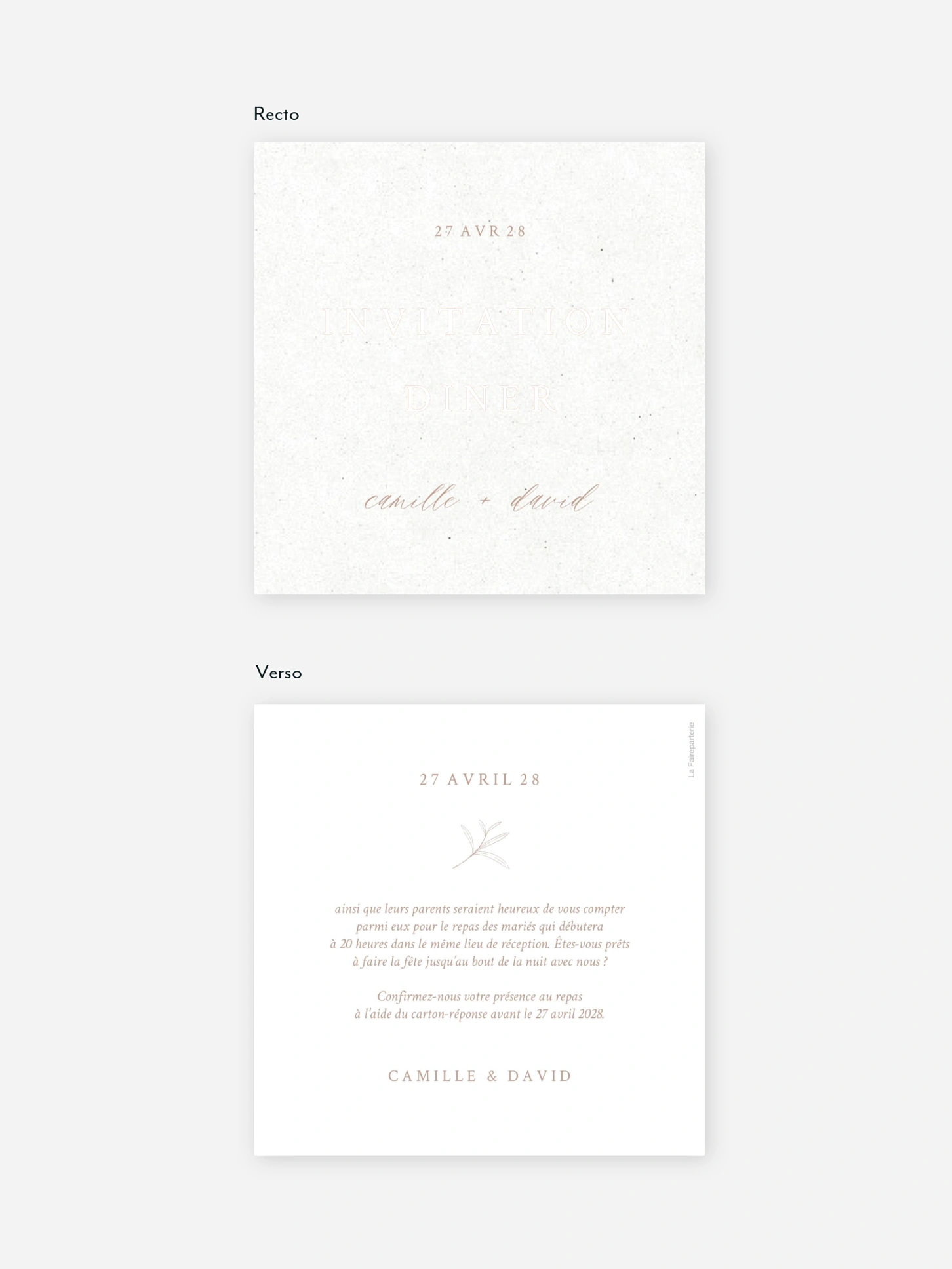 Carton d'invitation Eternal