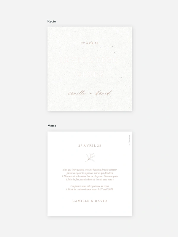 Carton d'invitation Eternal