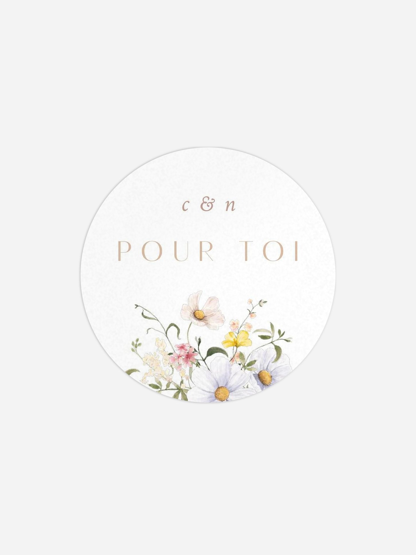 Étiquette cadeau mariage Éveil d'amour