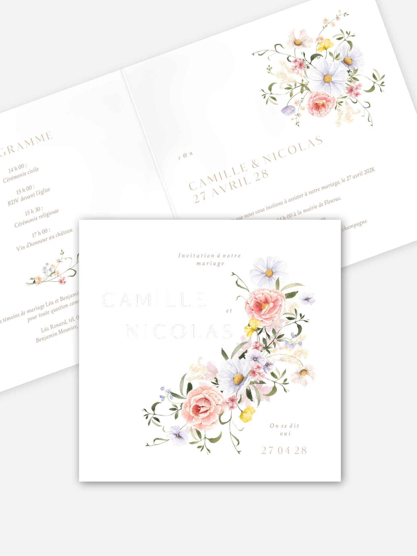 Faire-part de mariage Éveil d'amour