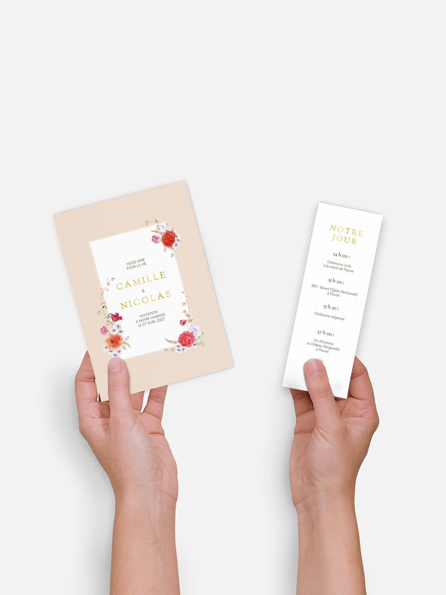 Faire-part de mariage Fleurs de couleur
