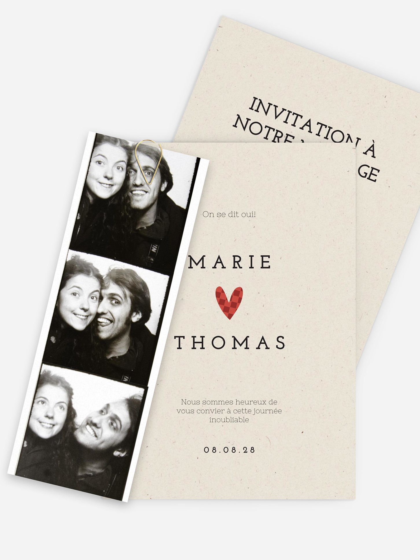 Faire-part de mariage Photobooth