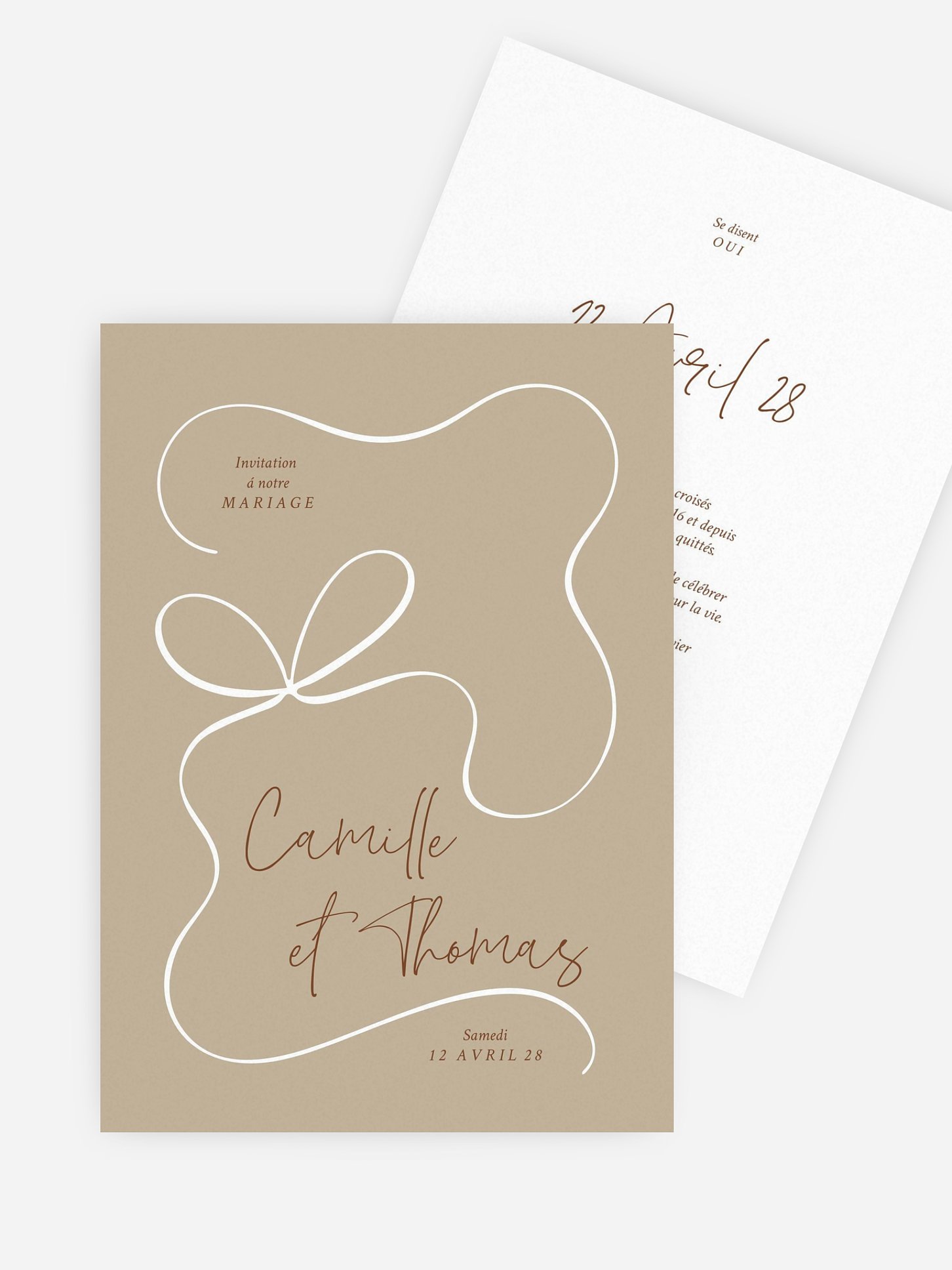 Faire-part de mariage Vintage Bow
