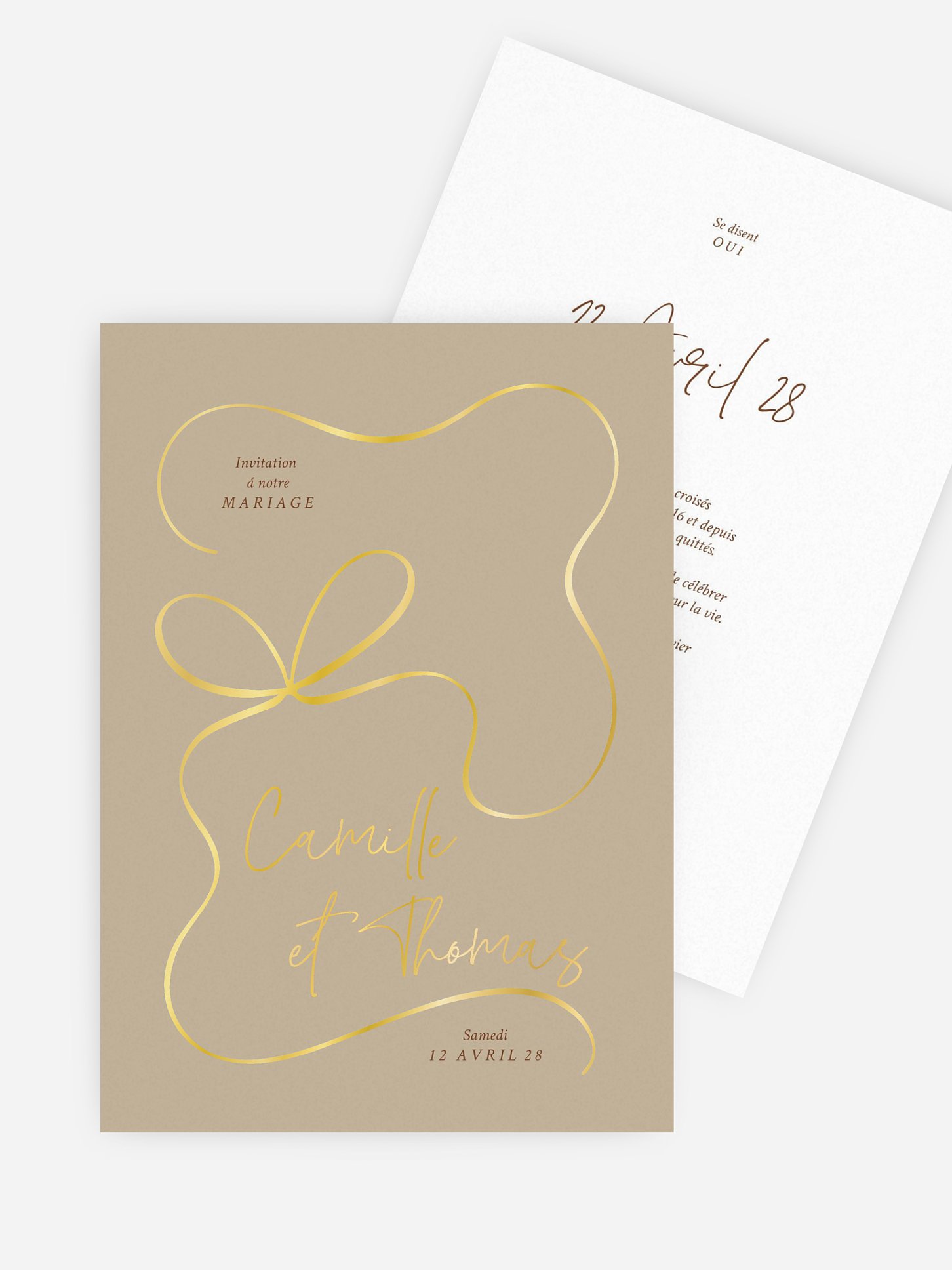 Faire-part de mariage Vintage Bow