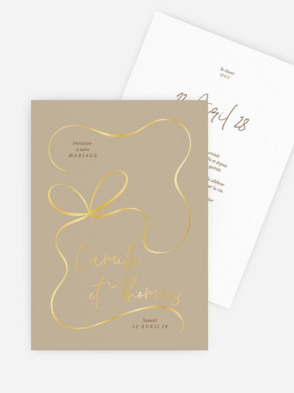 Faire-part de mariage Vintage Bow