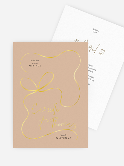 Faire-part de mariage Vintage Bow