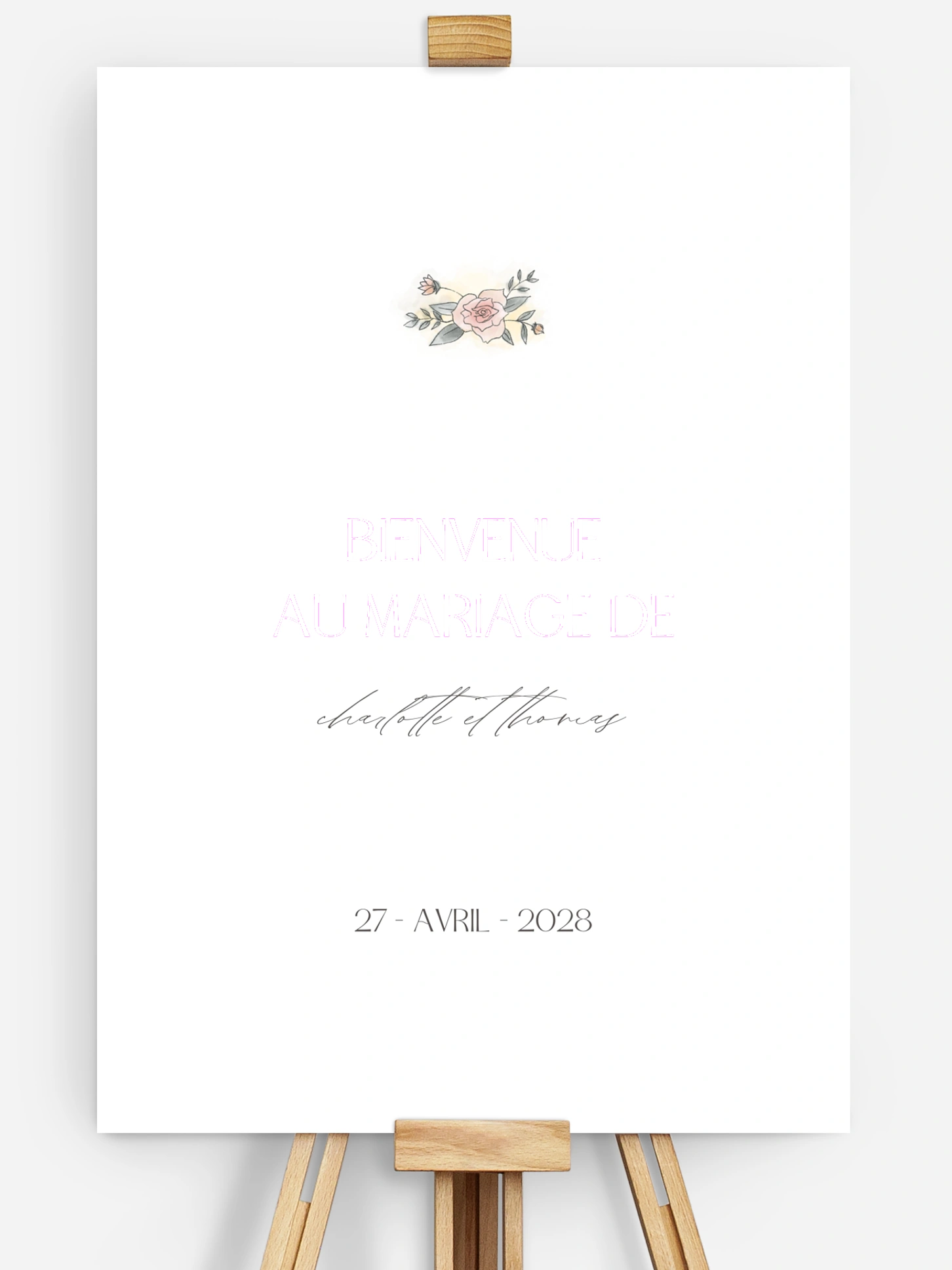 Poster bienvenue mariage Délicats moments