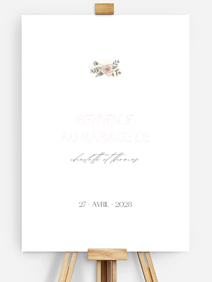 Poster bienvenue mariage Délicats moments