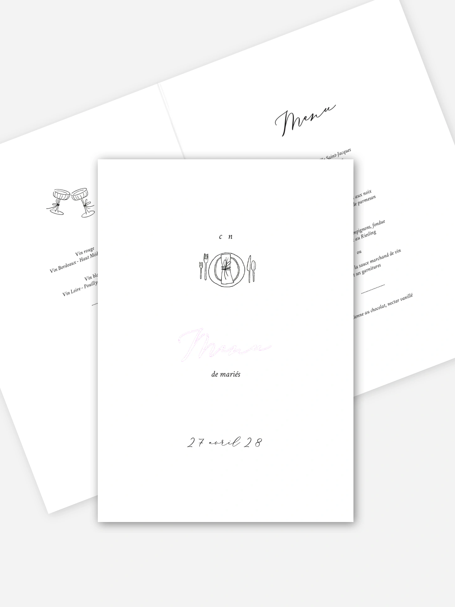 Menu mariage Rendez-vous