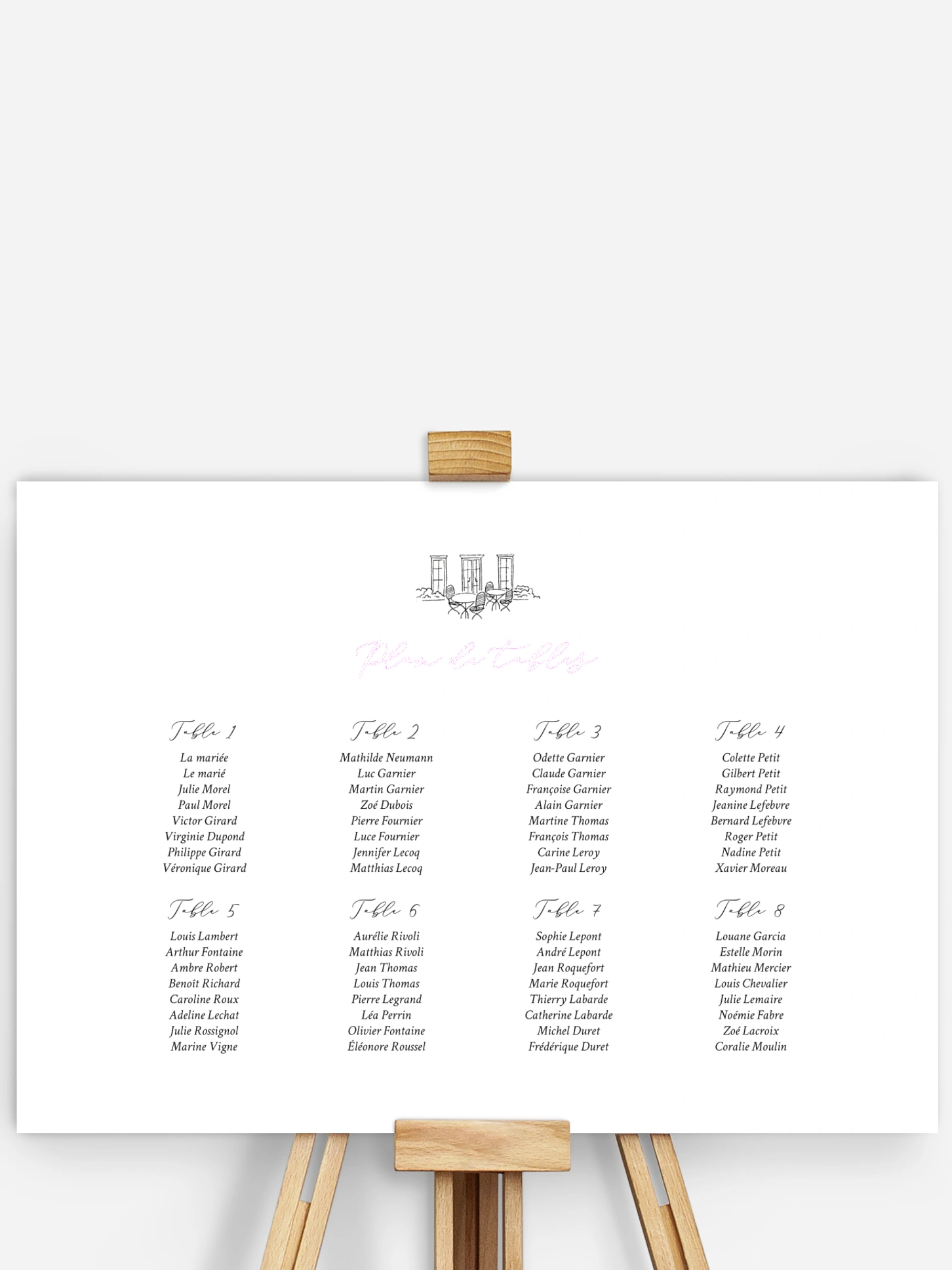 Poster plan de table mariage Rendez-vous