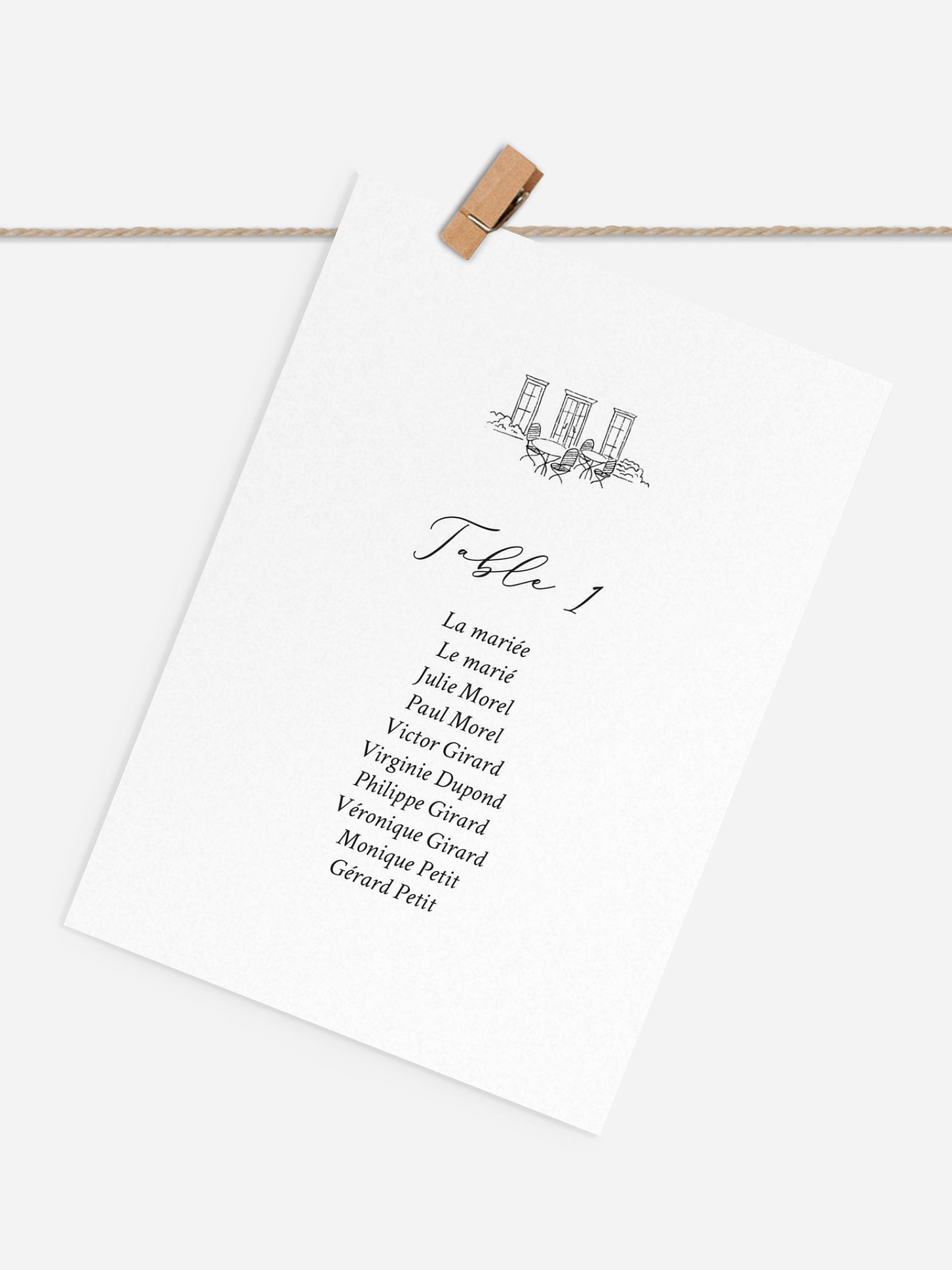 Cartons plan de table mariage Rendez-vous