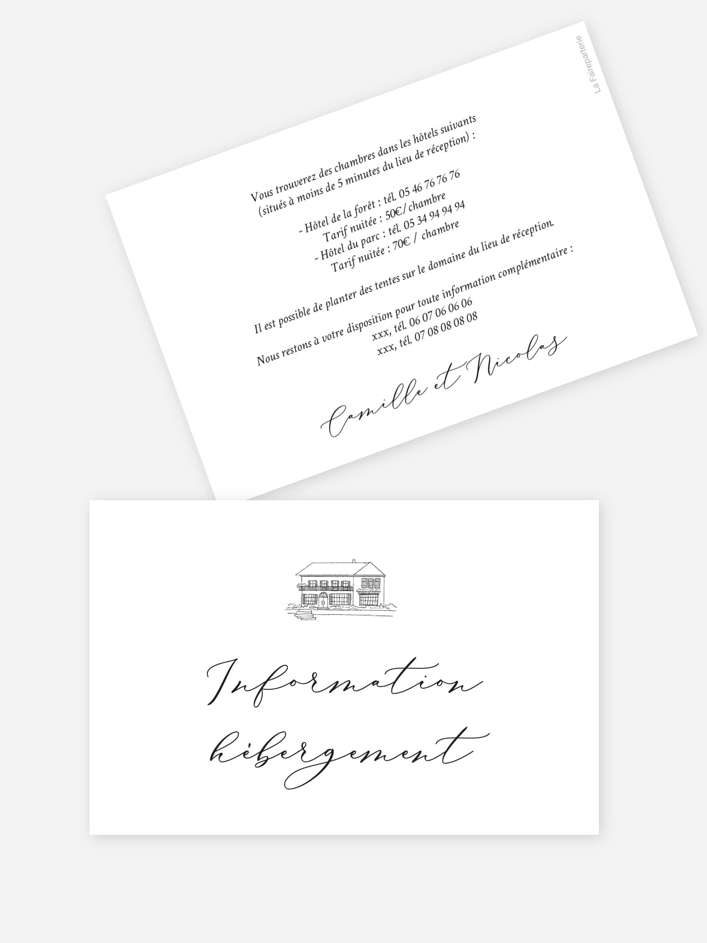Carton information hébergement Rendez-vous