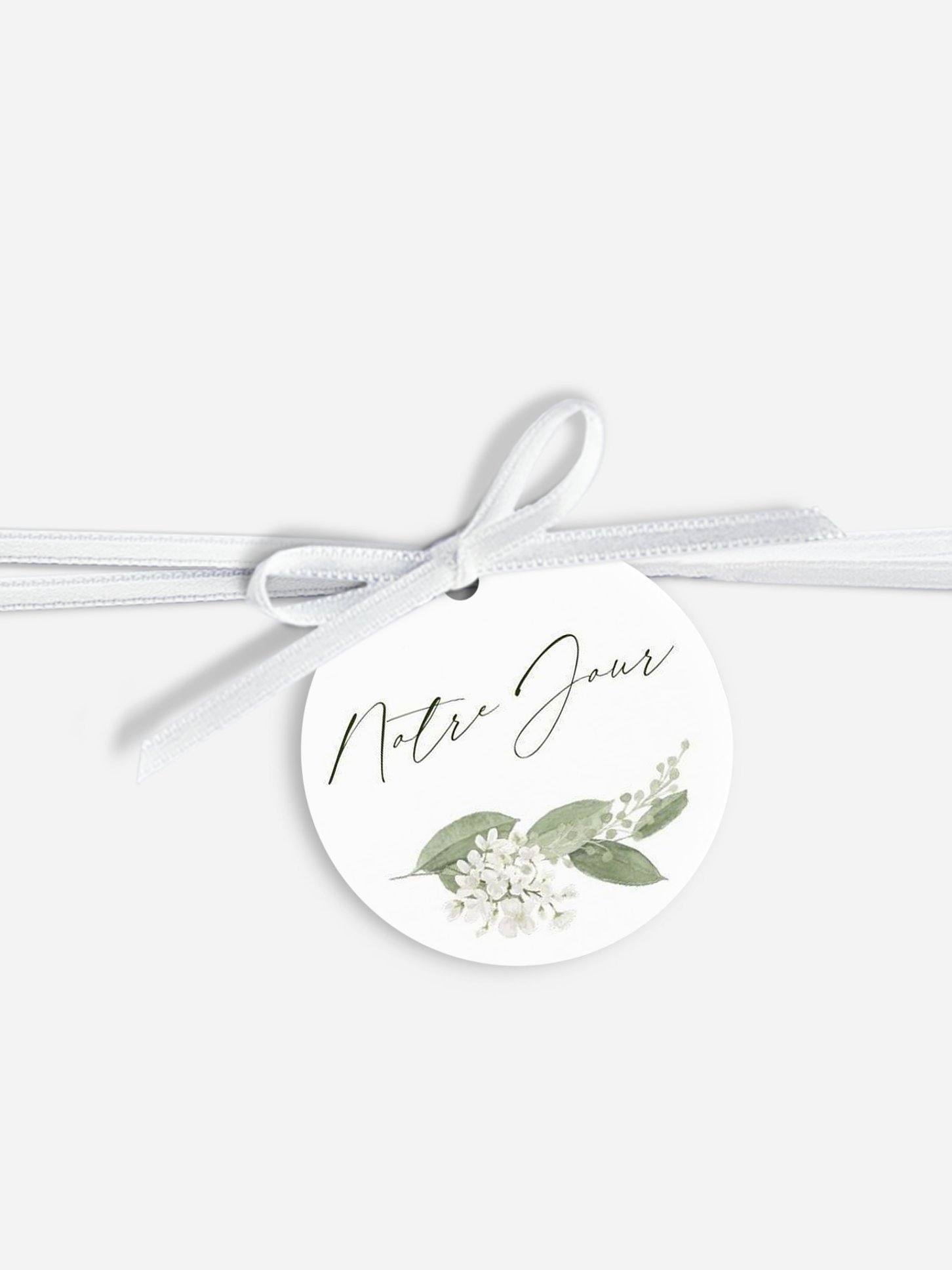 Étiquette avec ruban Mariage au jardin