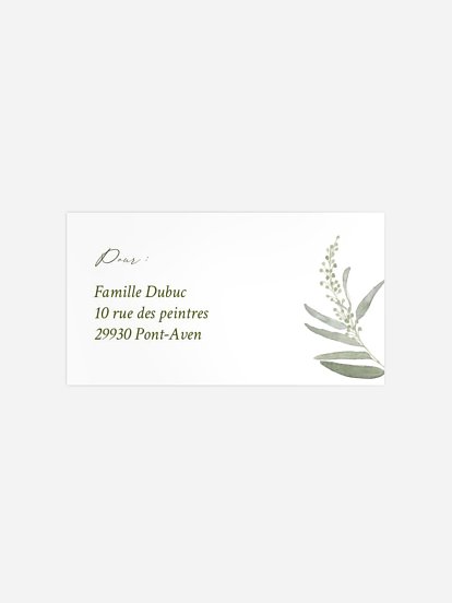 Étiquette destinataire mariage Mariage au jardin