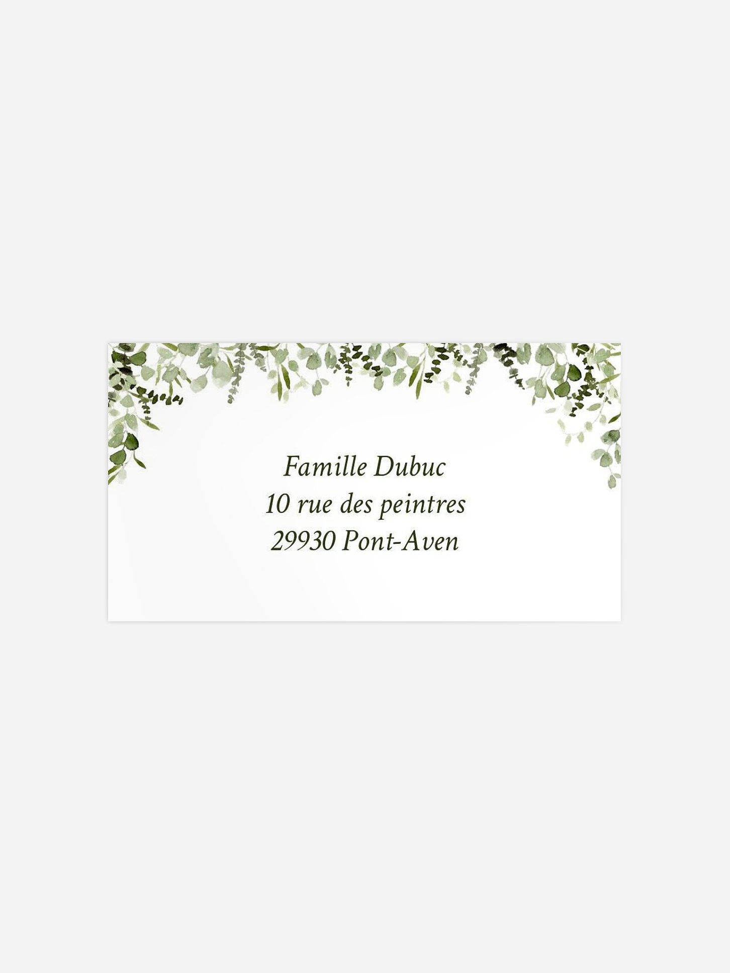 Étiquette destinataire mariage Rêverie botanique