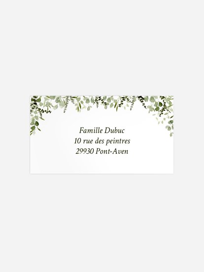 Étiquette destinataire mariage Rêverie botanique