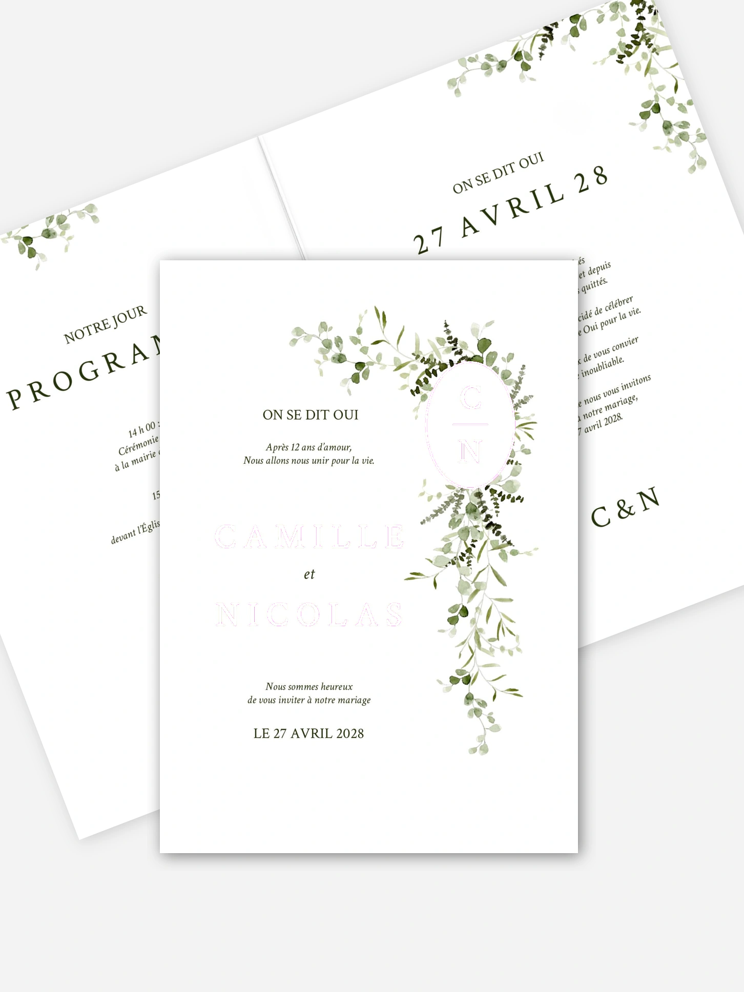 Faire-part de mariage Rêverie botanique