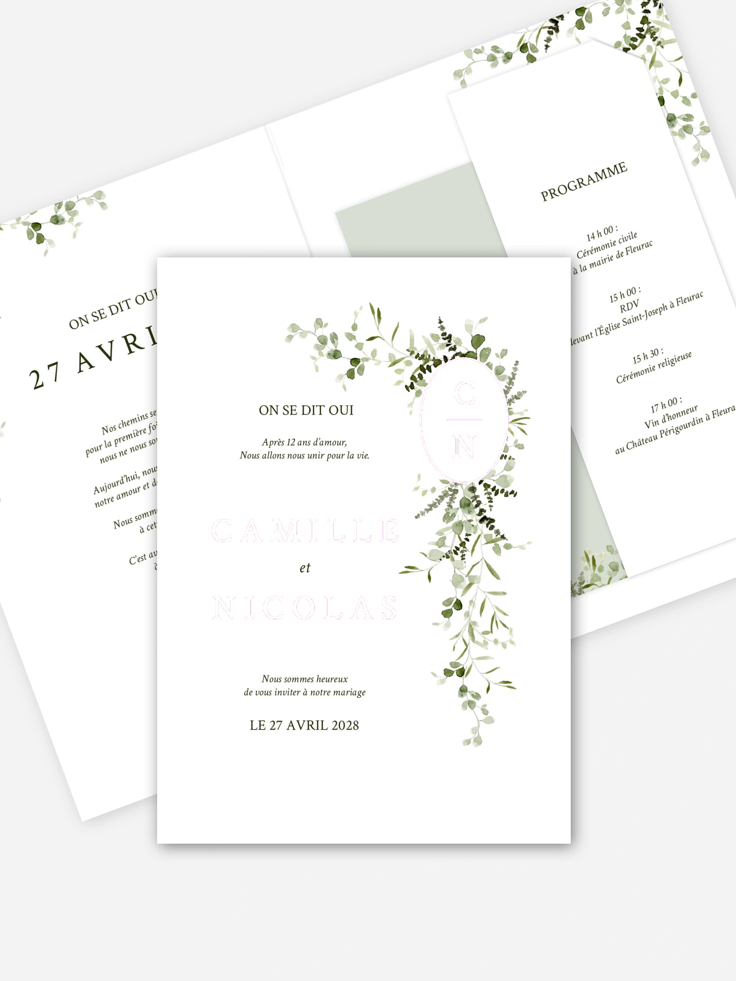 Faire-part de mariage Rêverie botanique