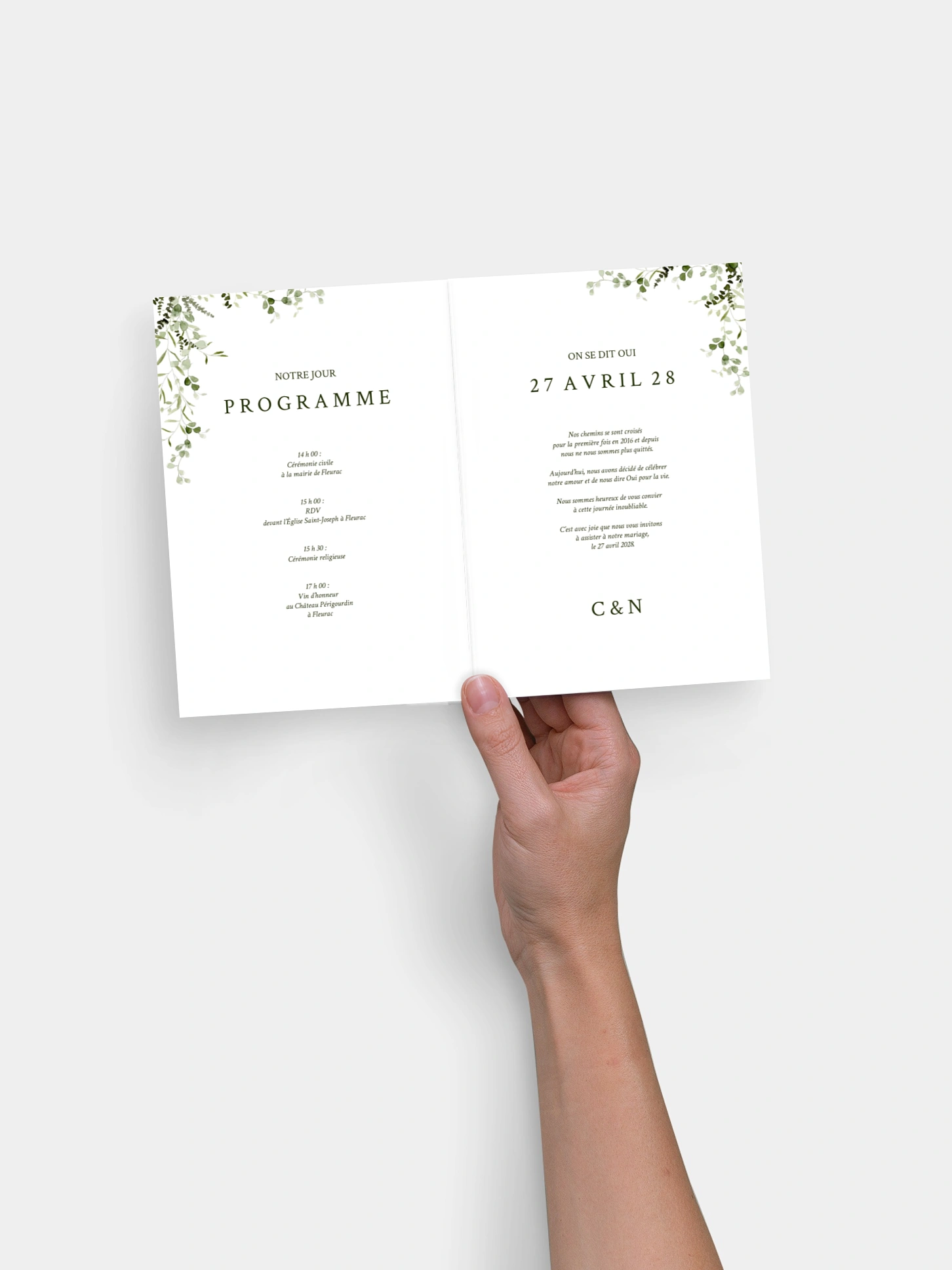 Faire-part de mariage Rêverie botanique