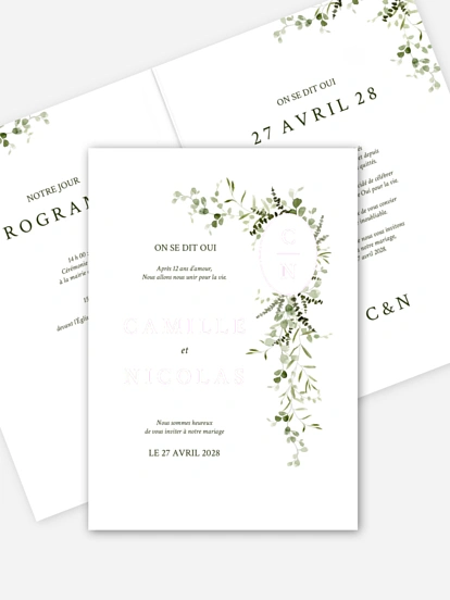 Faire-part de mariage Rêverie botanique