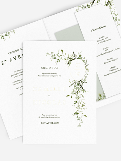 Faire-part de mariage Rêverie botanique