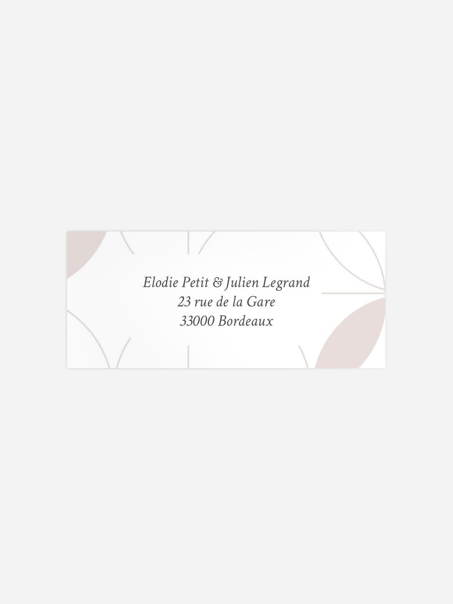 Étiquette expéditeur mariage Chrome