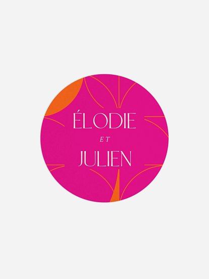 Étiquette cadeau mariage Chrome