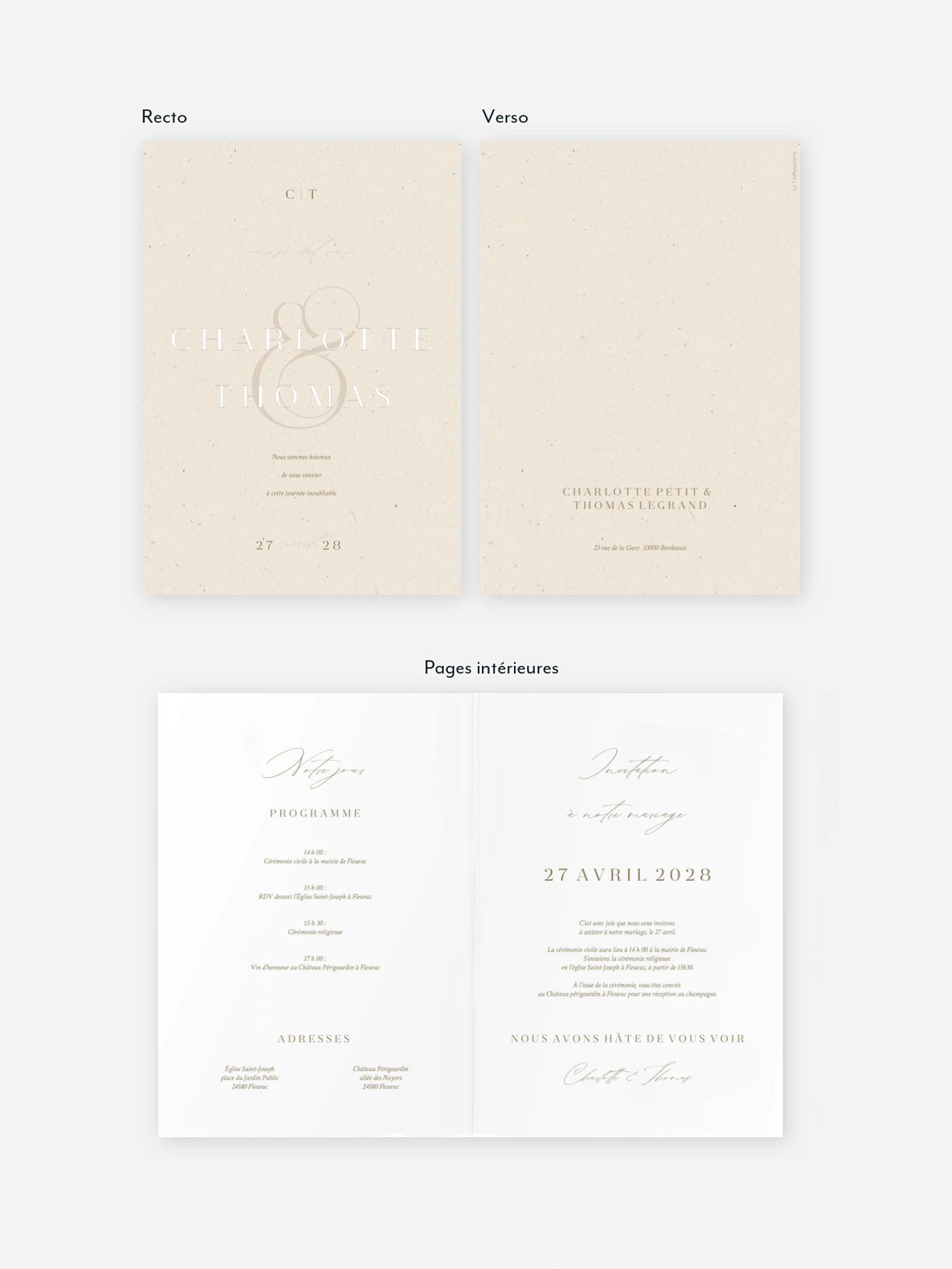Faire-part de mariage Classy Type