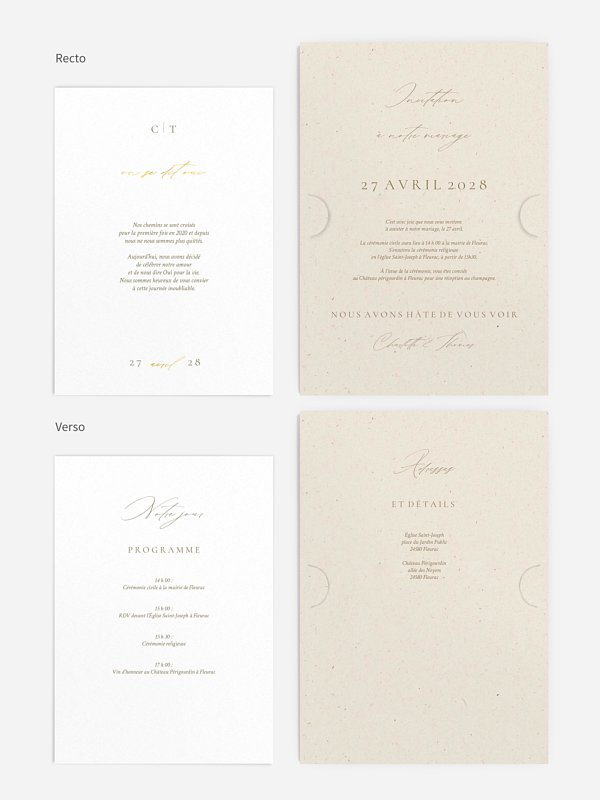 Faire-part de mariage Classy Type