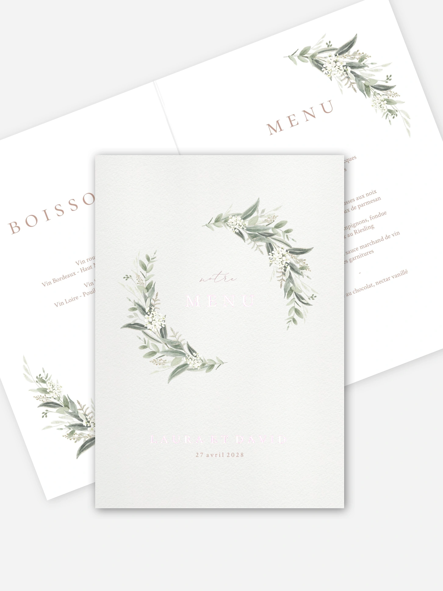 Menu mariage Beauty of Nature