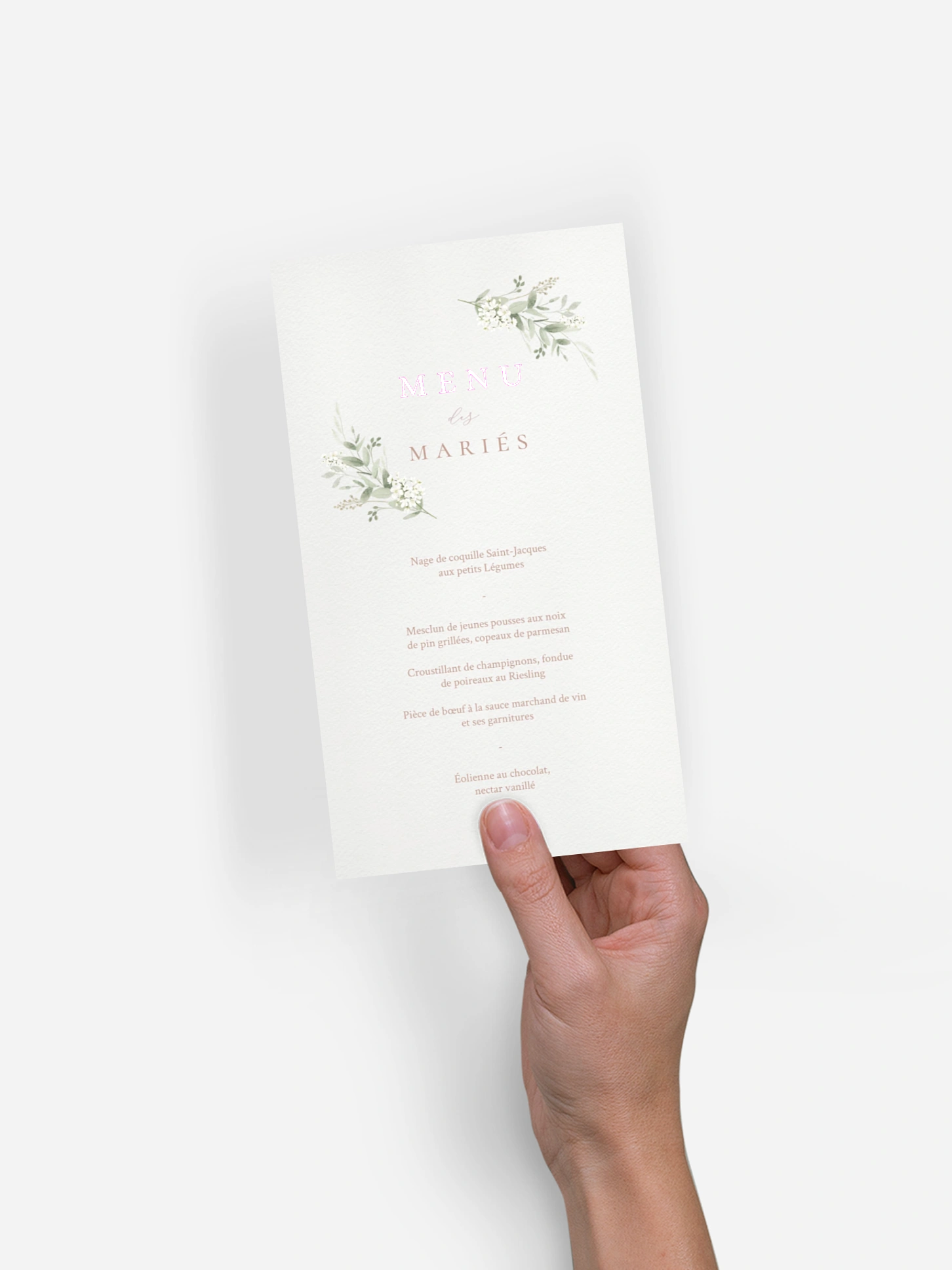 Menu mariage Beauty of Nature