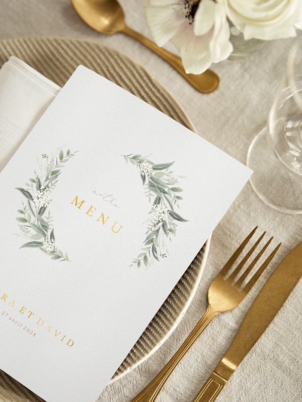 Menu mariage Beauty of Nature