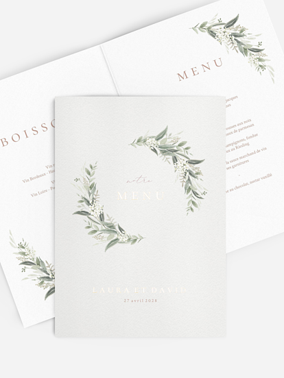 Menu mariage Beauty of Nature