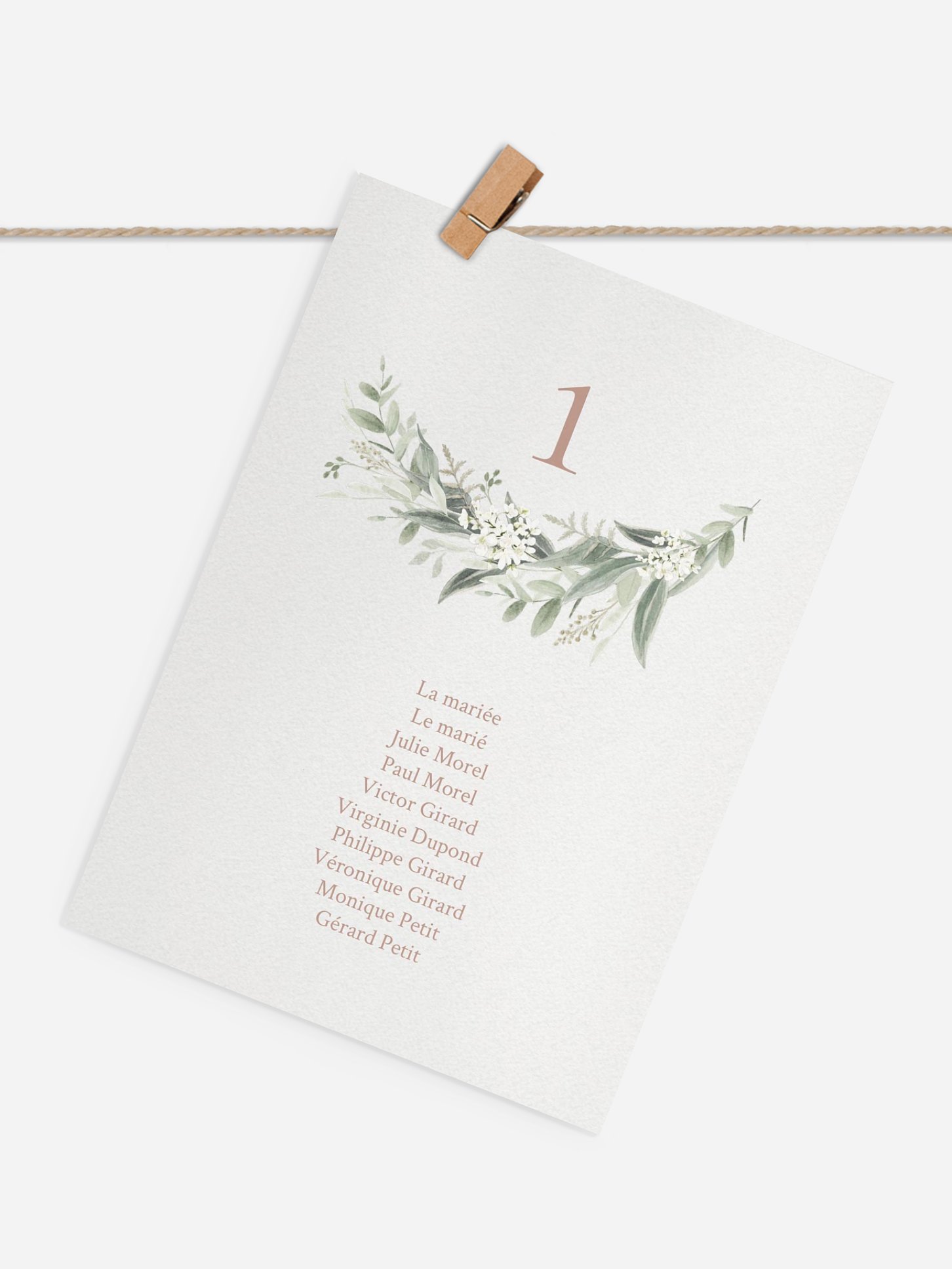 Cartons plan de table mariage Beauty of Nature