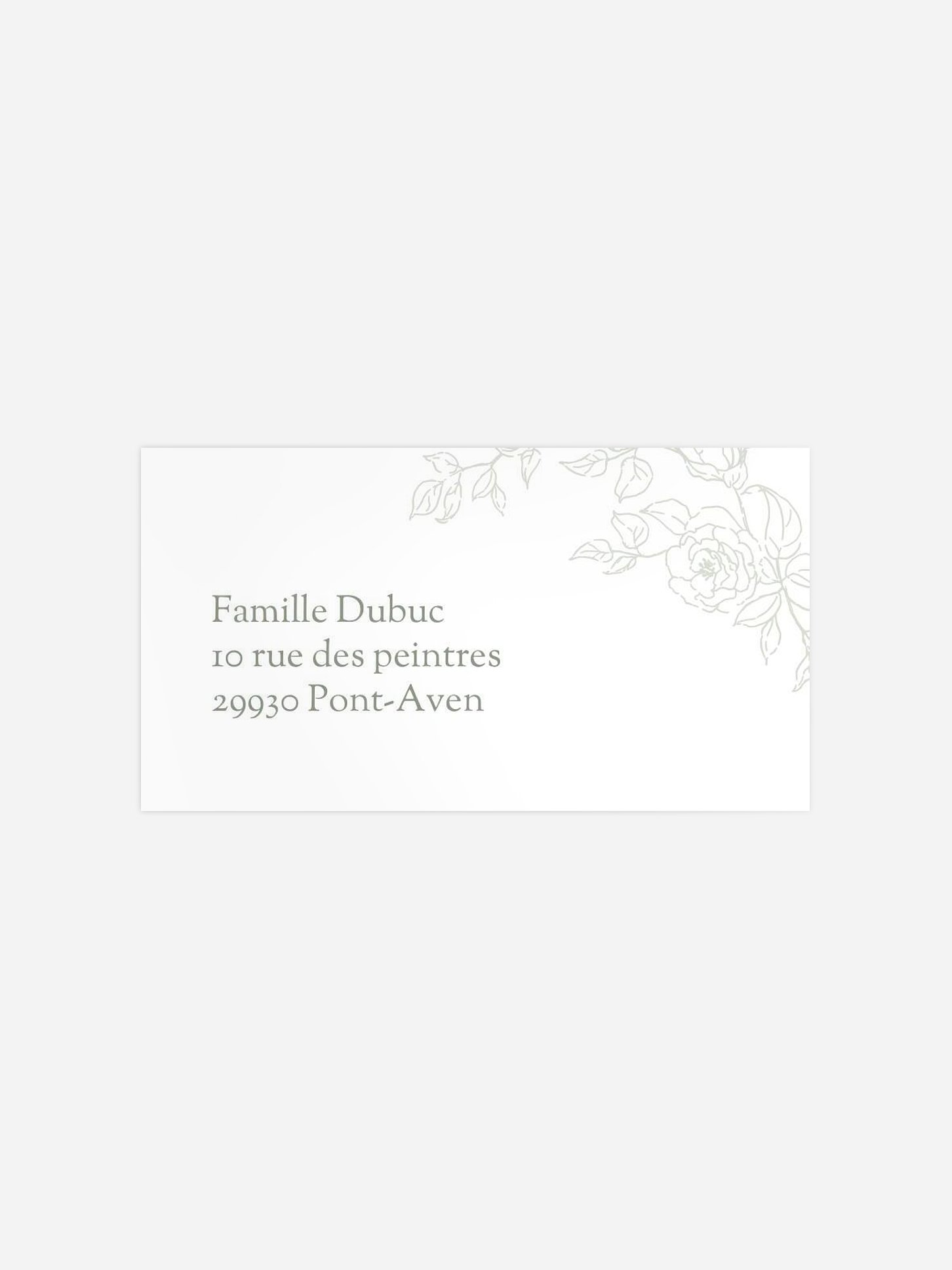 Étiquette destinataire mariage Elegant Grace