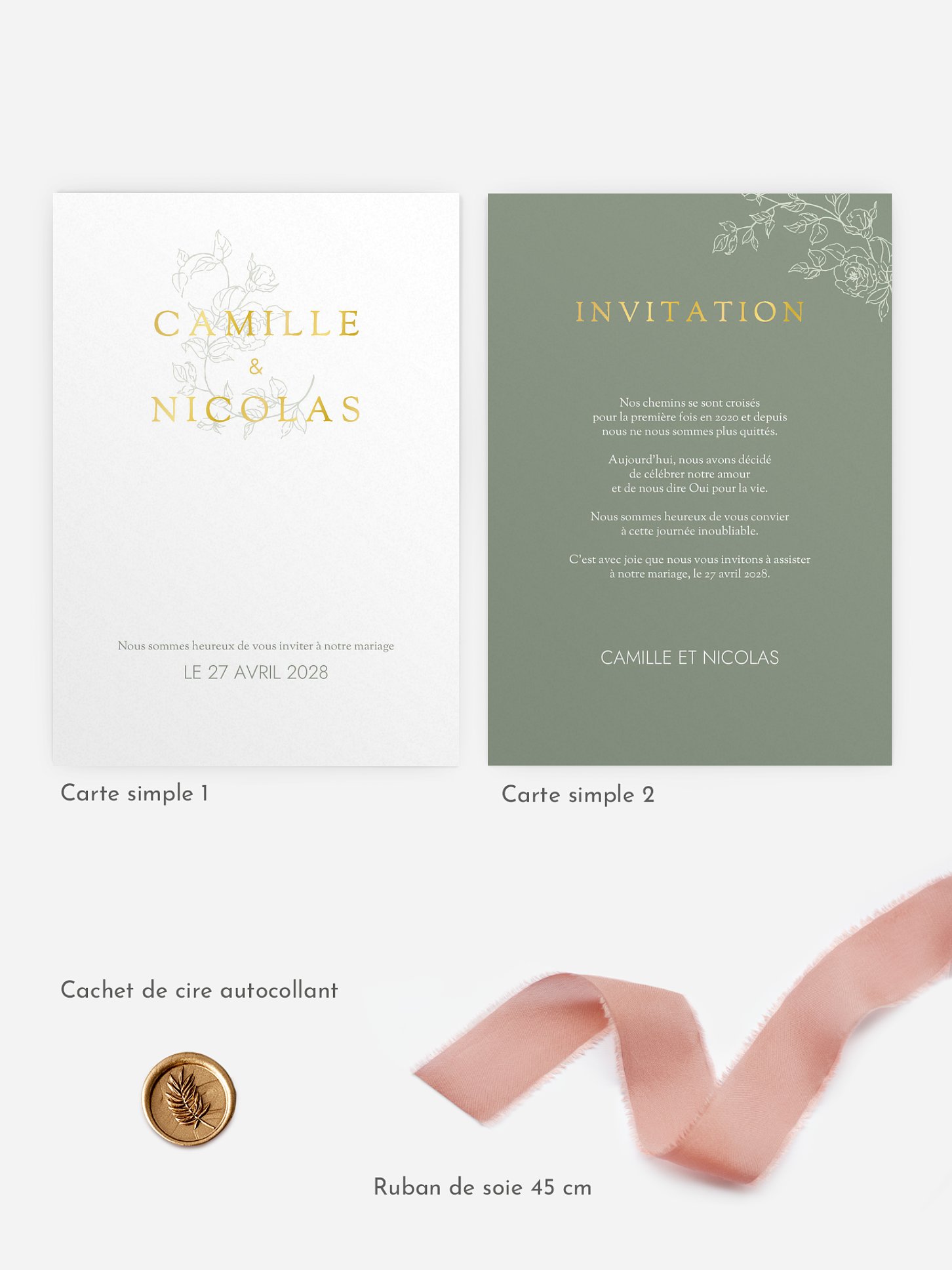 Faire-part de mariage Elegant Grace