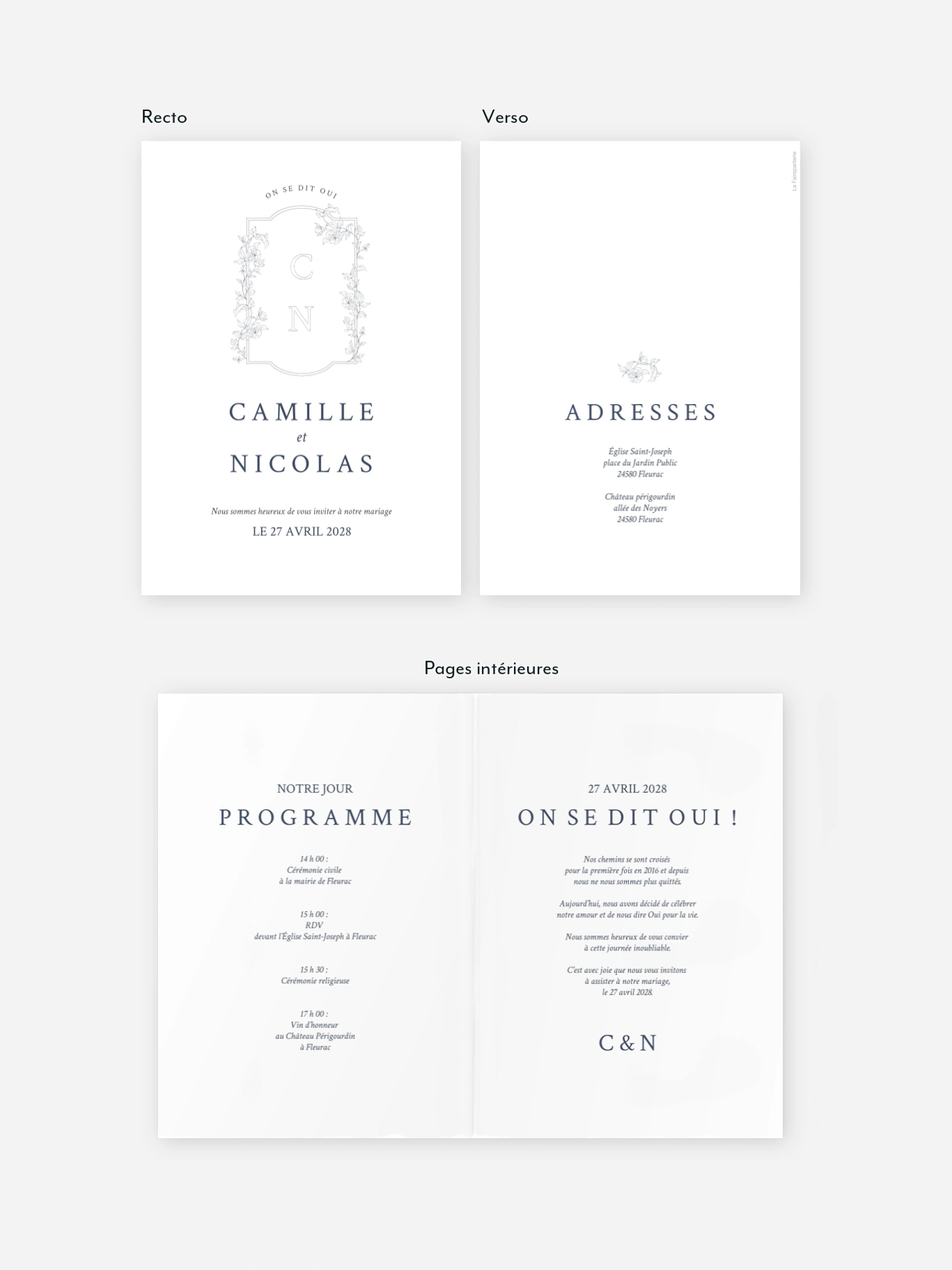 Faire-part de mariage Charme de Jardin