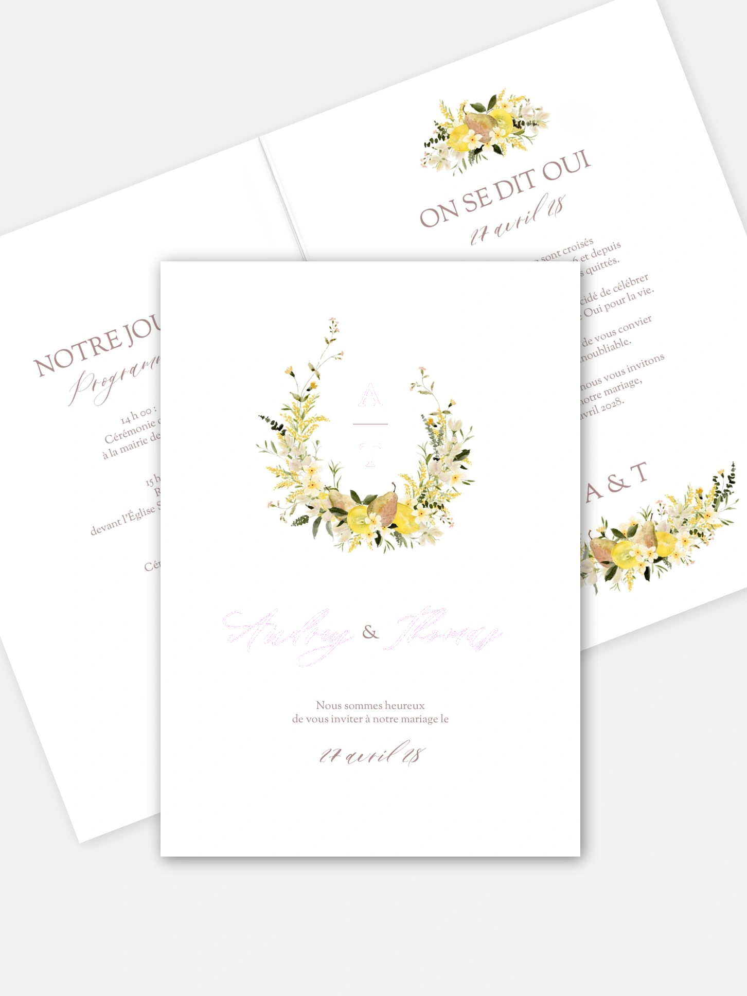 Faire-part de mariage Splendeur du jardin