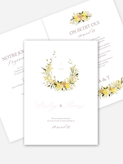 Faire-part de mariage Splendeur du jardin