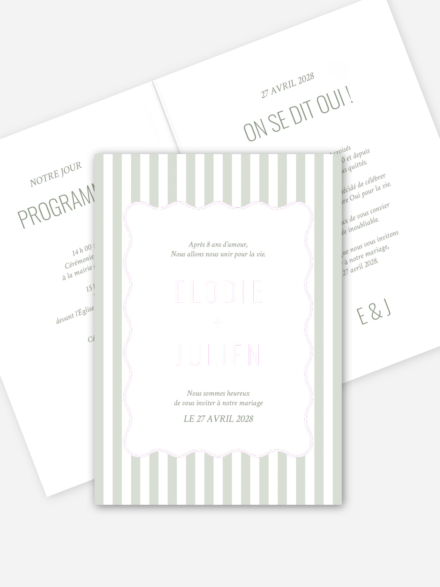 Faire-part de mariage Rayures Élégantes