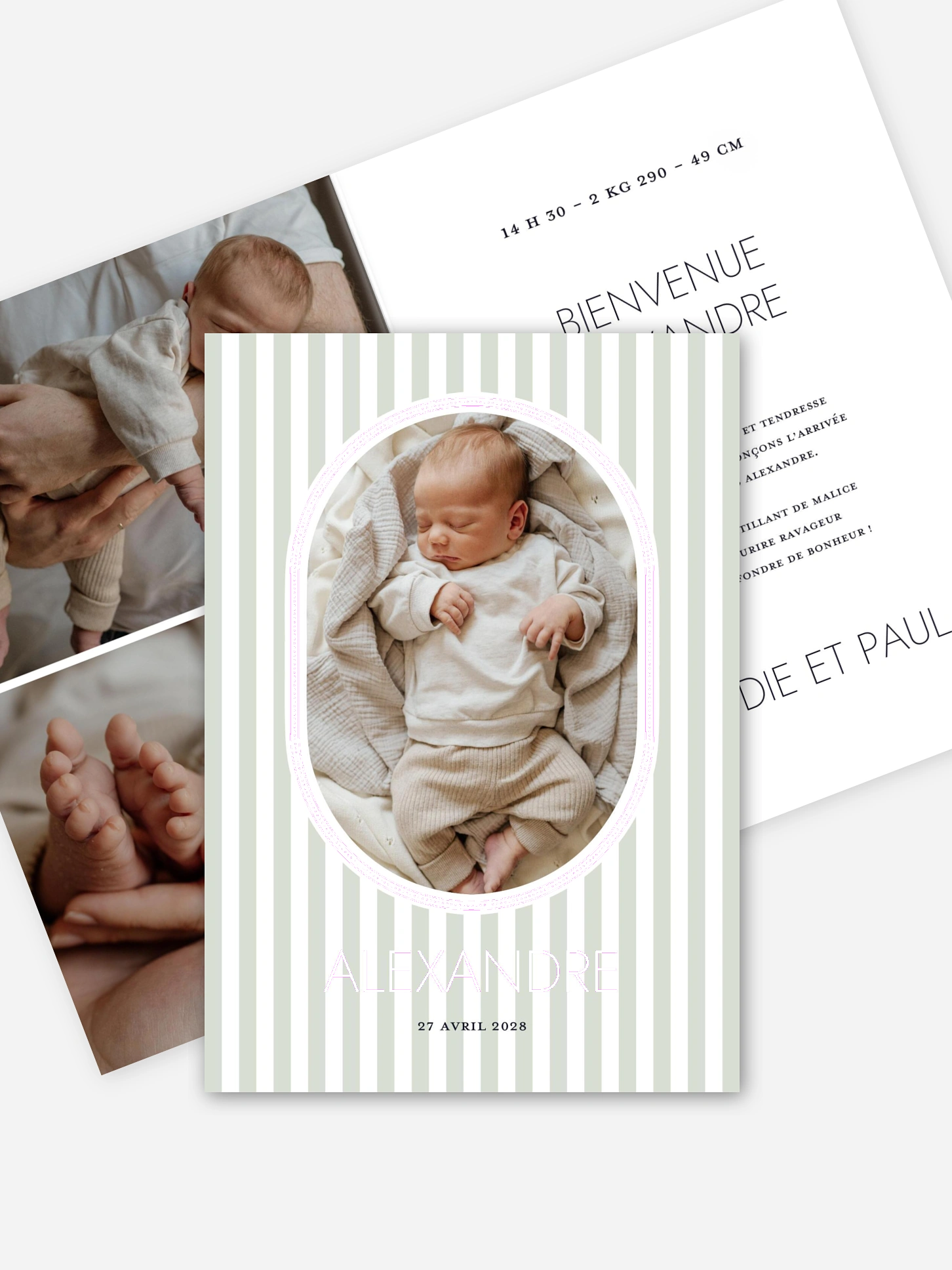 Faire-part naissance Charme Doré