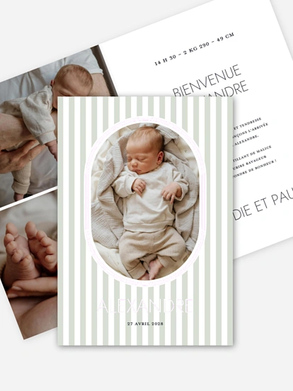 Faire-part naissance Charme Doré