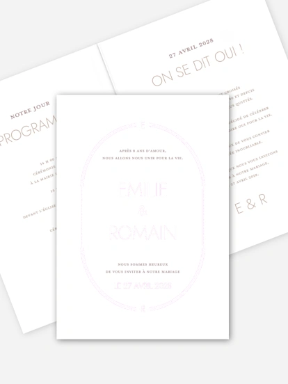 Faire-part de mariage Charme Doré