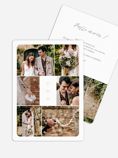 Carte de remerciements Multi-photo X