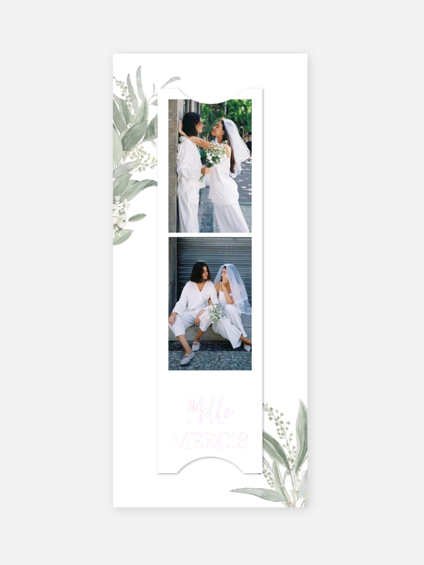 Carte de remerciements Feuillage pastel
