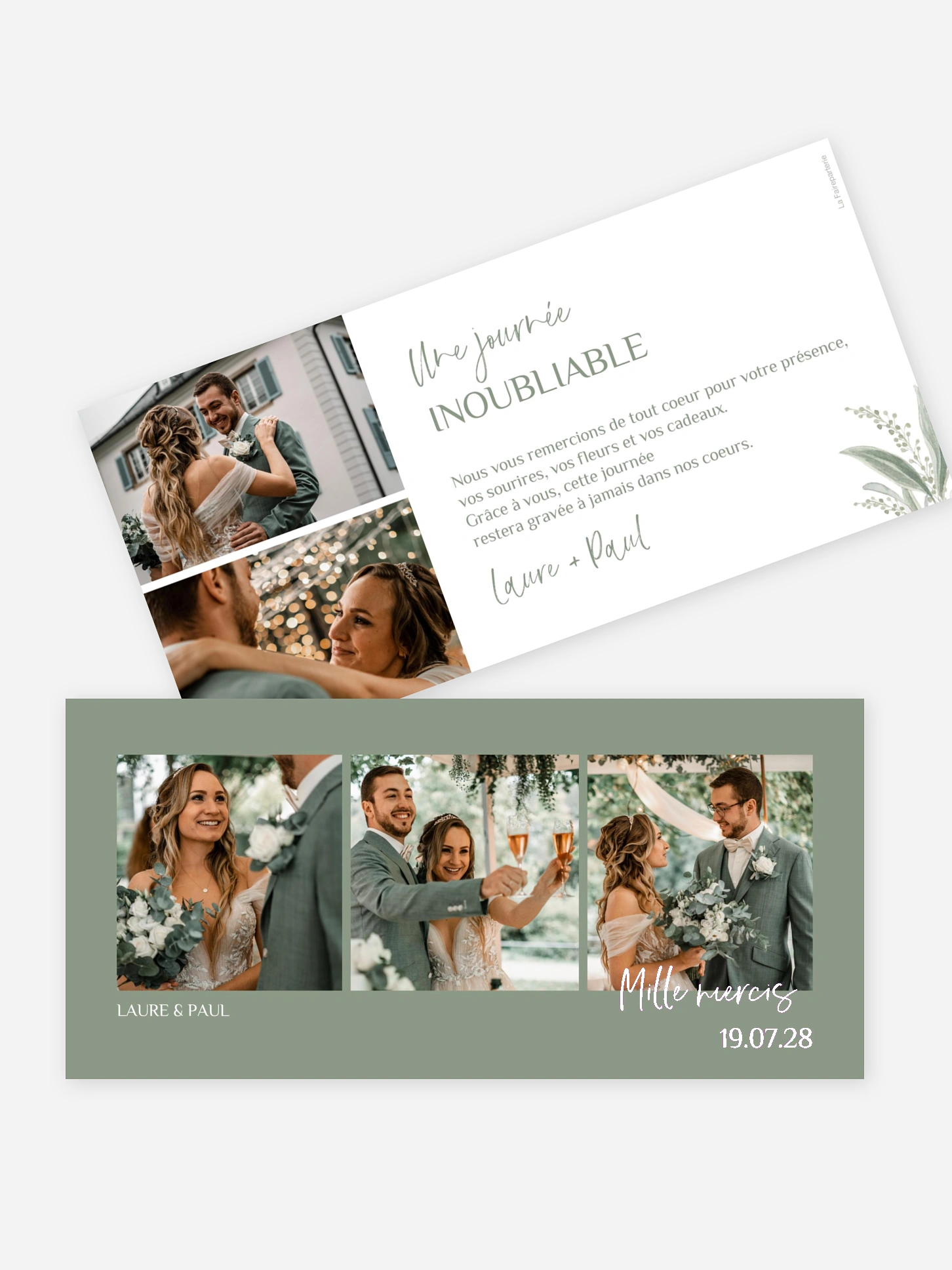 Carte de remerciements Beaucoup d'amour