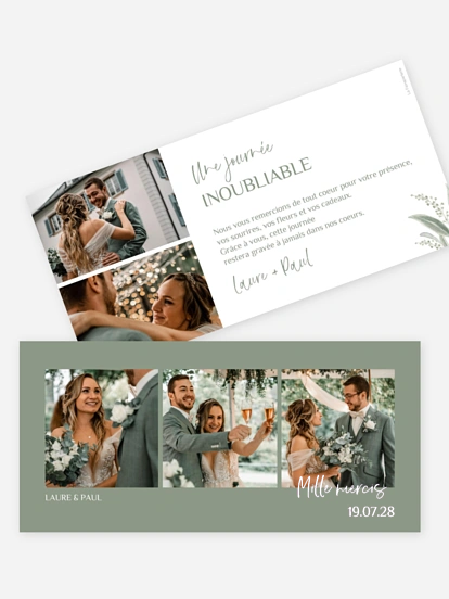 Carte de remerciements Beaucoup d'amour