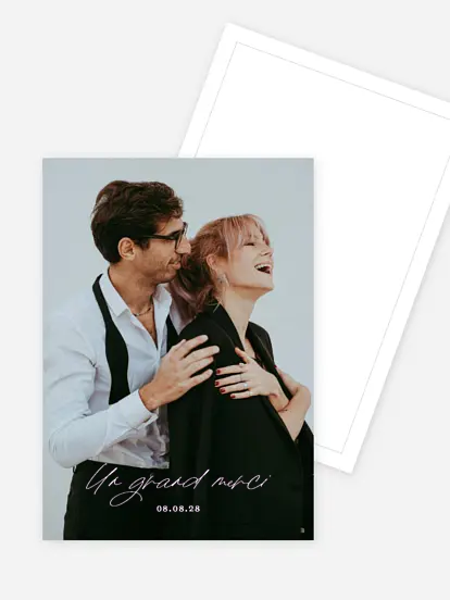 Carte de remerciements Manuscrit Verso