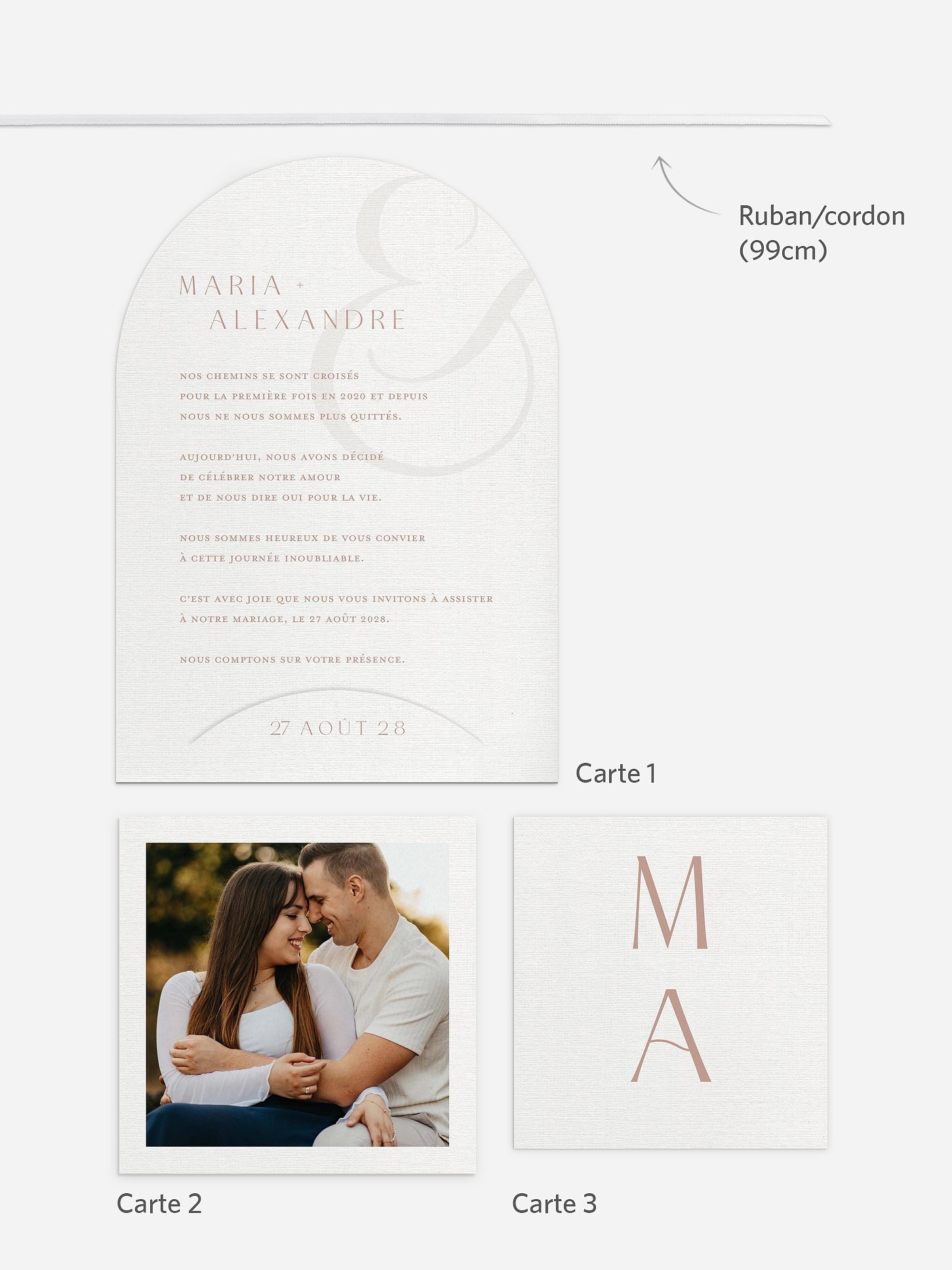 Faire-part de mariage Modern Serif